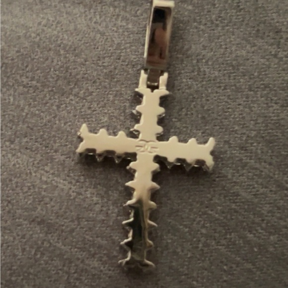 The Gold Gods White Gold Flooded Cross Pendant - Picture 2 of 2